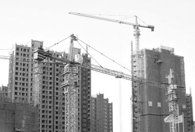 11月1日拍摄的济南城区一处在建商品房项目。