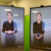 NEON虚拟人被安装在类似广告展板的显示器上