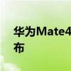 华为Mate40海外率先发布 国内延迟一周发布