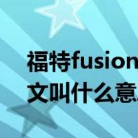 福特fusion中文叫什么意思（福特fusion中文叫什么意思）