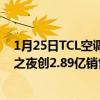 1月25日TCL空调豪气抽奖10部五菱宏光MINIEV新风荣耀之夜创2.89亿销售佳绩