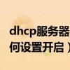 dhcp服务器一般设置在哪里（dhcp服务器如何设置开启）